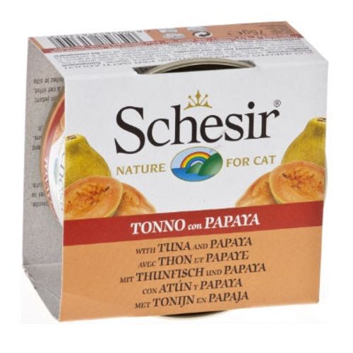 שזיר מעדן רצועות טונה ופפאיה Schesir במשקל 75 גרם