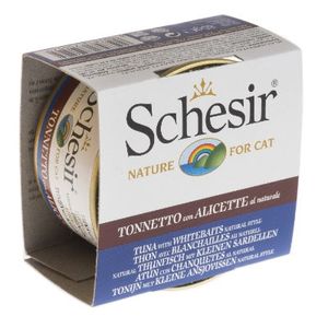 שזיר מעדן גורמה טונה ודגיגים לבנים ואורז Schesir במשקל 85 גרם