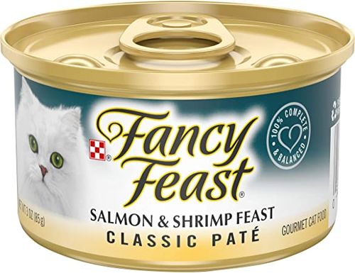 פנסי פיסט מעדן פטה סלמון ושרימפס Fancy Feast במשקל 85 גרם