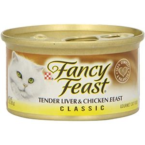 פנסי פיסט מעדן פטה כבד ועוף Fancy Feast במשקל 85 גרם