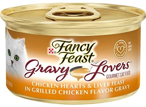 פנסי פיסט לבבות עוף וכבד ברוטב עשיר Fancy Feast במשקל 85 גרם