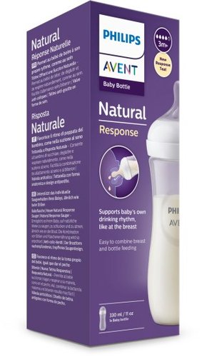 בקבוק נטורל Natural ריספונס 330 מ״ל בצבע שקוף אוונט