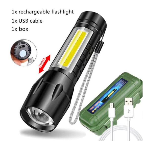 פנס ידני בינוני COB נטען SAKAL SKL116035