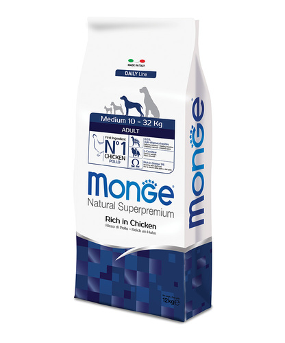 מונג' לכלבים מגזע בינוני בוגר בטעם עוף 12 ק״ג Monge