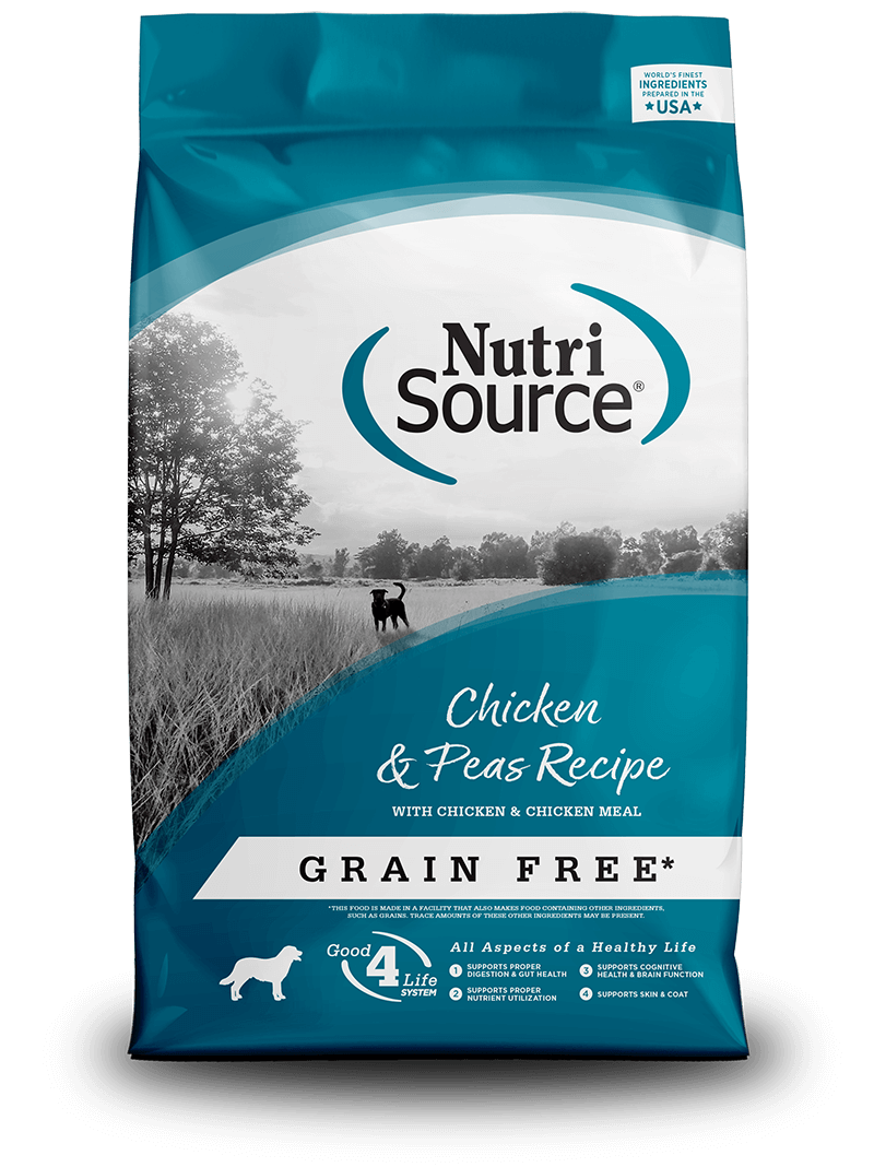 נוטרי סורס Nutri Source מזון לכלב כל הגזעים ללא דגנים עוף ואפונה 1.8 ק"ג