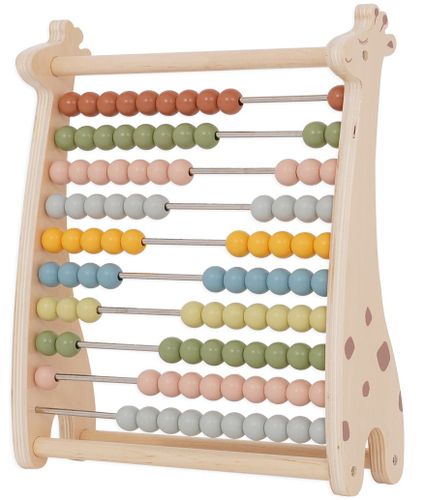 חשבוניית ג'ירפה 100 חרוזים צבעוניים מעץ