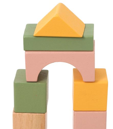 קוביות עץ לבניה 60 חלקים בצבעי פסטל