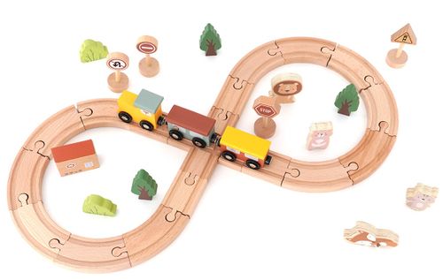 סט רכבת עץ 35 חלקים