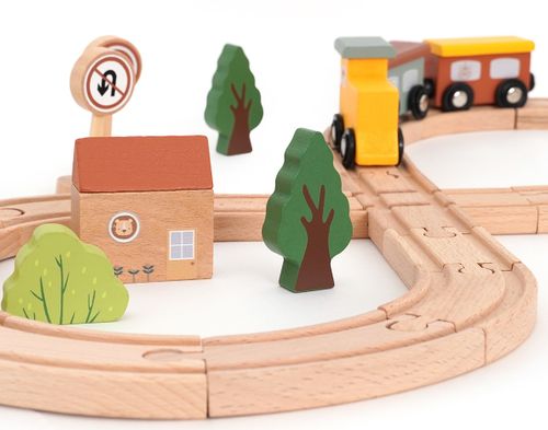 סט רכבת עץ 35 חלקים