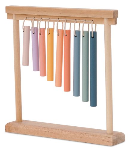 9 פעמוני רוח צבעוניים מעץ 