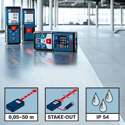 מד טווח לייזר + בלוטוס' BOSCH GLM50 C PROFESSIONAL