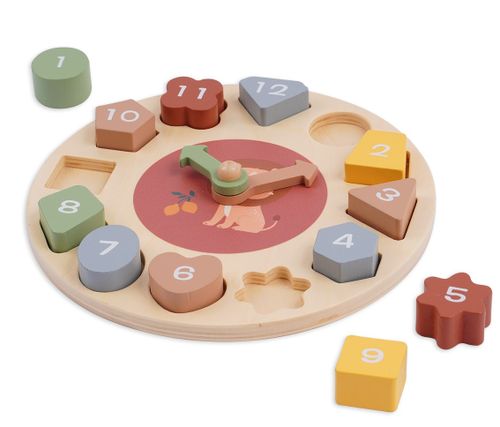 שעון לימודי התאמת צורות 12 חלקים מעץ