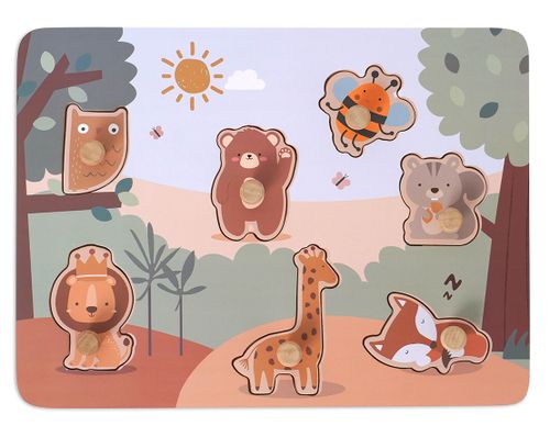 פאזל 7 חלקים מעץ - חיות