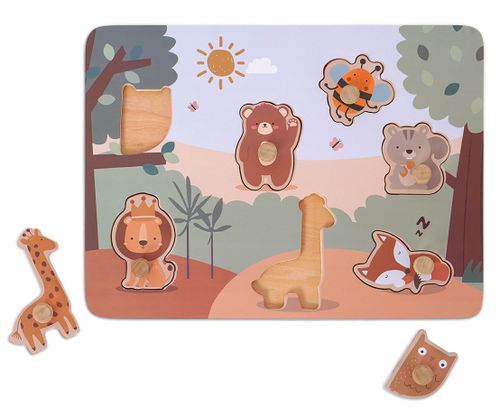 פאזל 7 חלקים מעץ - חיות