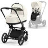 עגלת תינוק Priam 4 שחור מט עם צבע פסטל Off White