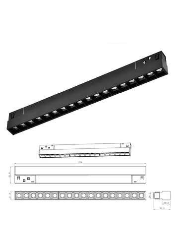 פס מגנט עיניים שחור 18ס