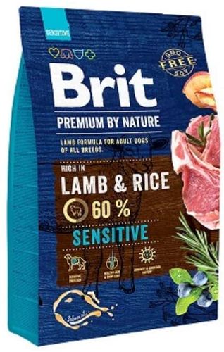 בריט פרמיום כבש סנסטיב מזון לכלב Brit Premium במשקל 15 ק