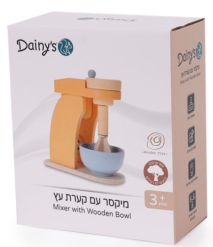 מיקסר עם קערת מעץ