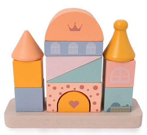 טירה קסומה להרכבה מקוביות 13 חלקים מעץ 