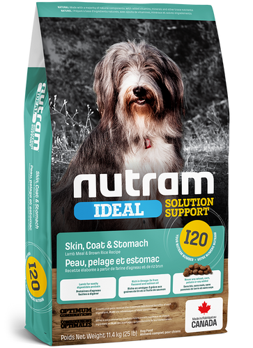 נוטרם אידיאל בוגר כבש רגישות עור מזון לכלב Nutram Ideal I20 במשקל 11.4 ק