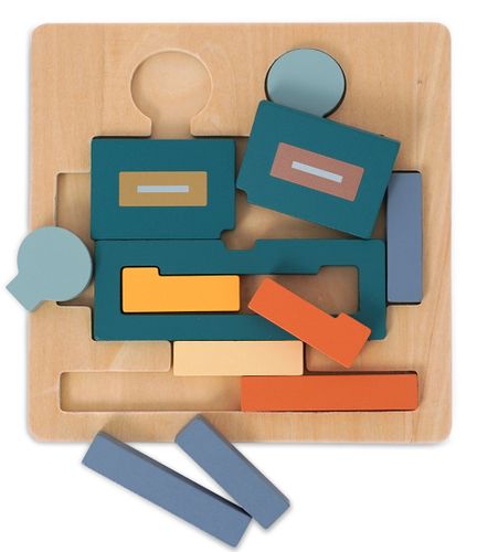 פאזל רובוט 12 חלקים מעץ