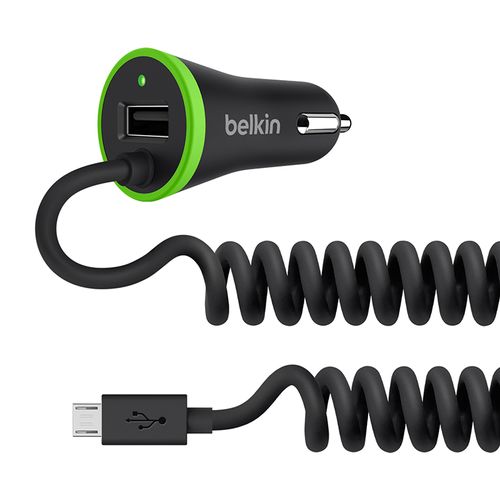 מטען מהיר לרכב עם כבל קבוע ושקע USB נוסף