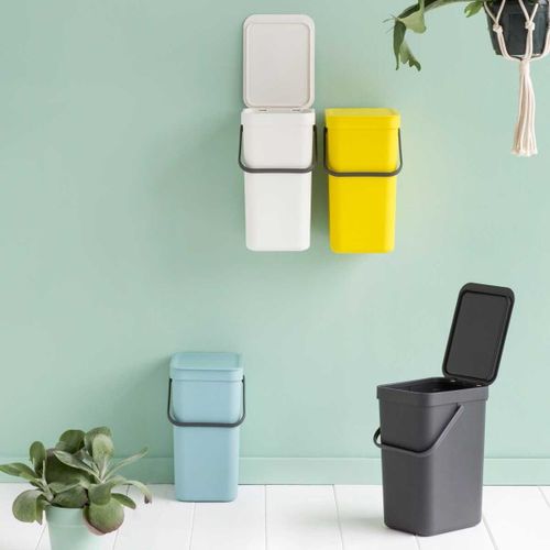 פח הפרדה 12 ליטר פלסטיק אפור ברבנטיה | Brabantia SORT & GO 