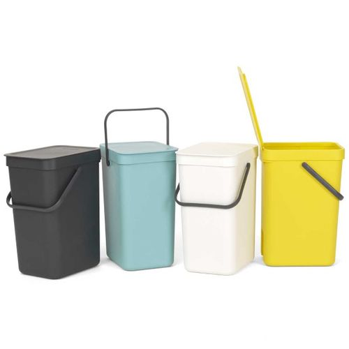 פח הפרדה 12 ליטר פלסטיק אפור ברבנטיה | Brabantia SORT & GO 
