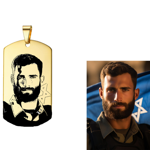 תליון פלדה עם חריטה של תמונה