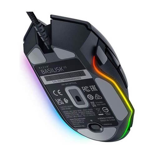 עכבר גיימינג חוטי דגם BASILISK V3 RGB RAZER בצבע שחור