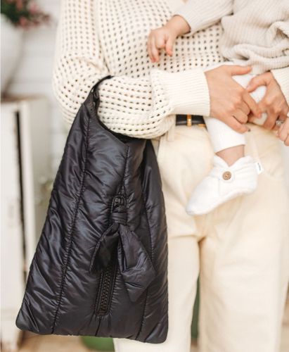 פאוץ' החתלה עם רוכסן - חום בהיר