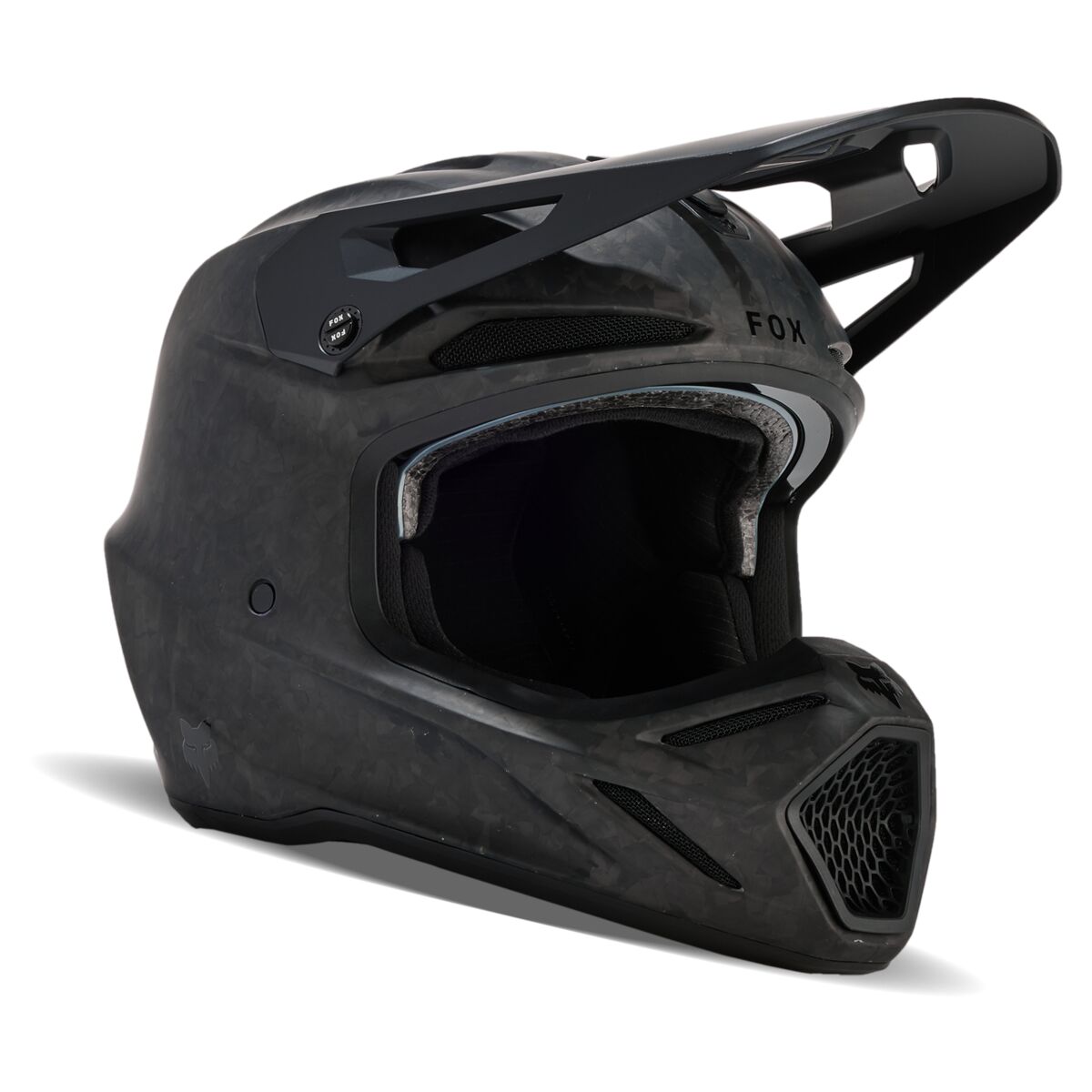 קסדת פוקס שחור מט - FOX V3 RS CARBON SOLID V24