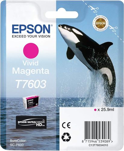 דיו למדפסת Epson Vivid Magenta T7603 P600 