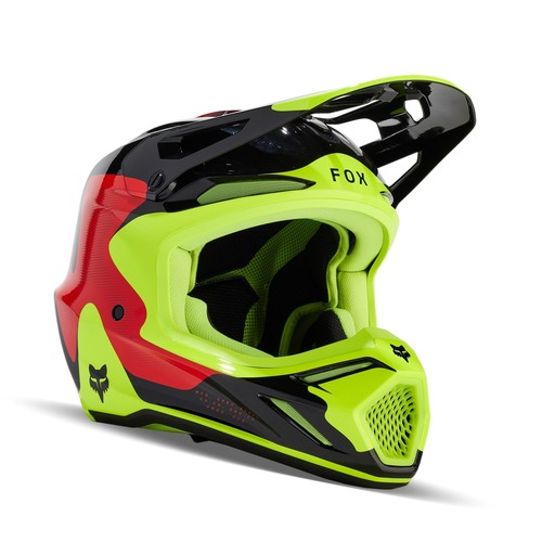 קסדת פוקס אדום / צהוב / שחור - FOX V3 REVISE V24