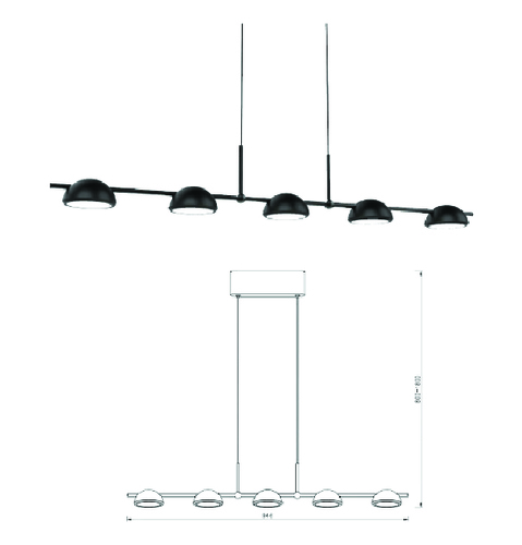 מנורת תליה KRIG חמישייה 40W LED 
