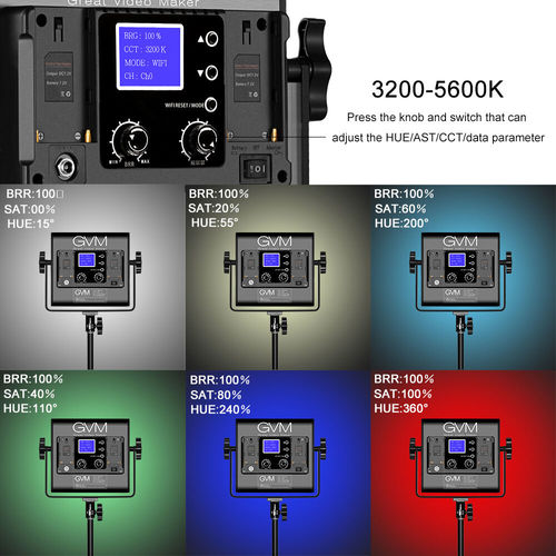 קיט 2 פנסי לד GVM 800D-RGB-2L