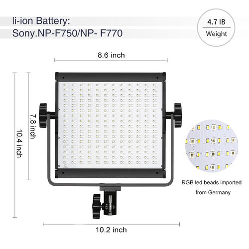 קיט 2 פנסי לד GVM 800D-RGB-2L