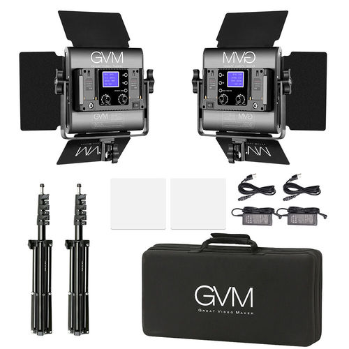 קיט 2 פנסי לד GVM 800D-RGB-2L