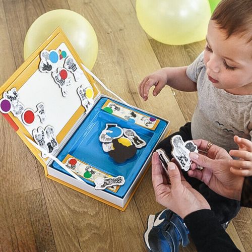 ערכה עם 15 מגנטים, 3 כרטיסיות וקופסה רב פעמית עם דופן מגנטית - מעשה בחמישה בלונים