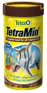 טטרה מזון עיקרי לכל סוגי דגי הנוי Tetra Min מכיל 250 מ"ל