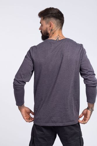 Pocket Cotton חולצת כיס שרוול ארוך חום מלאנג' REDBACK רדבק