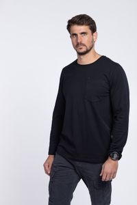 Pocket Cotton חולצת כיס שרוול ארוך שחור REDBACK רדבק