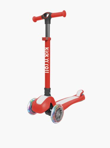 קורקינט מהפכני  עם תאורת LED בגלגלים KICK N' ROLL אדום