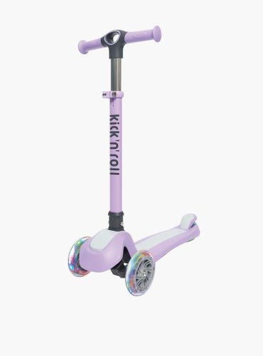 קורקינט מהפכני  עם תאורת LED בגלגלים KICK N' ROLL סגול