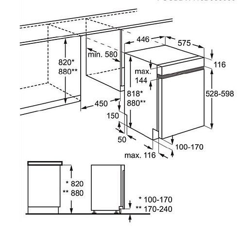 מדיח כלים ‏צר Electrolux EES42210IX אלקטרולוקס