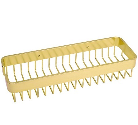 מדף רשת למקלחת 35 סמ מלבני זהב מט L300G