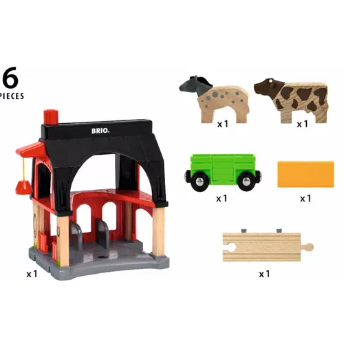 אסם עם מנוף מגנטי, קרון משא ו 2 דומיות של בעלי חיים
