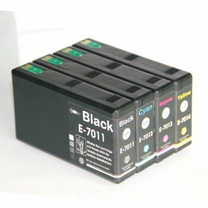 סט 4 ראשי דיו תואמים Epson T7011 / T7012 / T7013 / T7014 XXL 