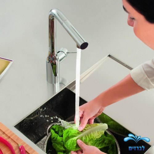 30270000 GROHE | ברז נשלף לכיור מטבח גרואה ESSENCE | פיה מסתובבת | 2 מצבי זרימה | כרום ניקל.