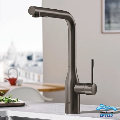 30270AL0 GROHE | ברז נשלף לכיור מטבח גרואה ESSENCE | פיה מסתובבת | 2 מצבי זרימה | אפור גרפיט.